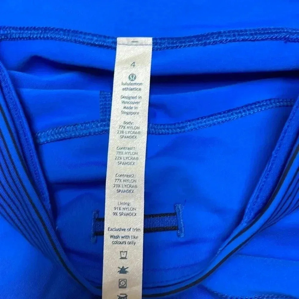 LIKE NEW! Lululemon Run: Inspire Crop II in blue, size 4 - Picture 7 of 10